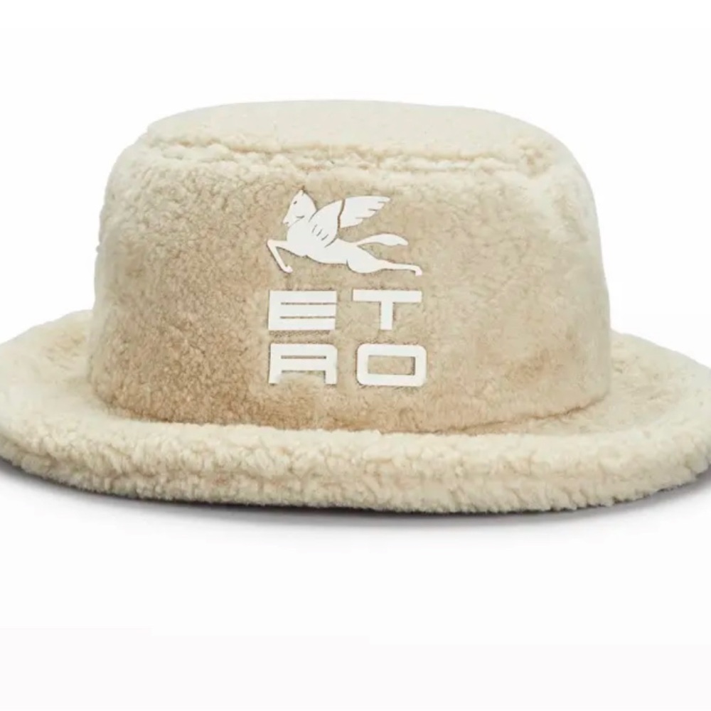 ETRO Capello Logo Shearling Bucket Hat